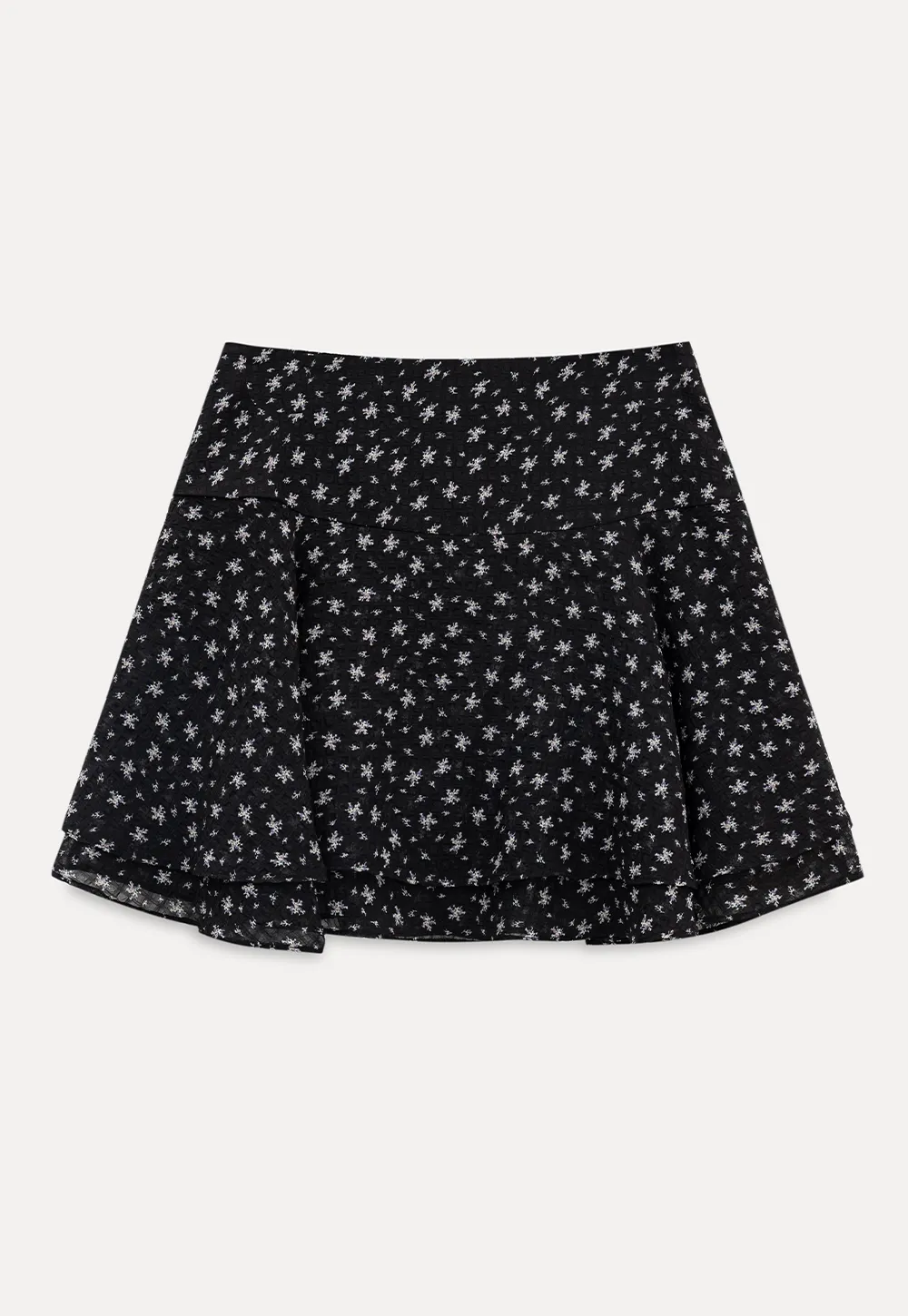 Floral Print Layered A Line Skirt