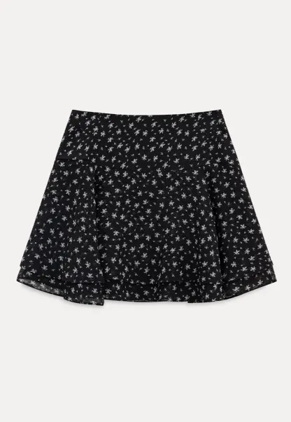 Floral Print Layered A Line Skirt
