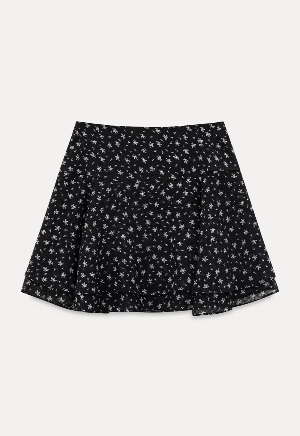 Floral Print Layered A Line Skirt