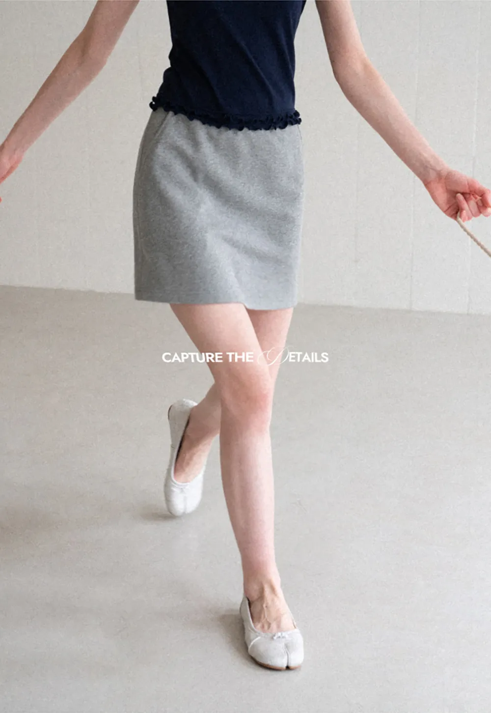 Ribbed Waistband Mini Skirt