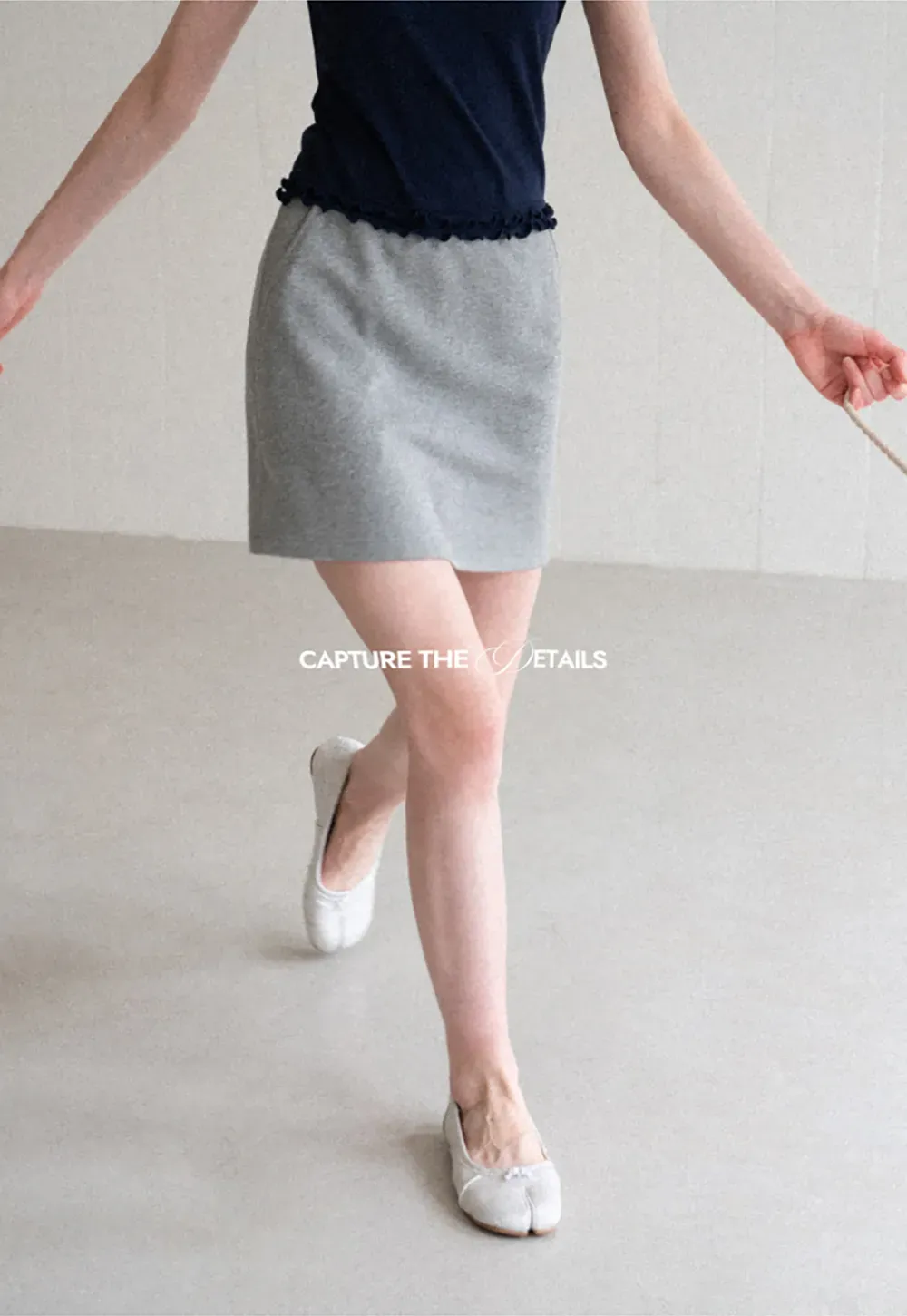 Ribbed Waistband Mini Skirt