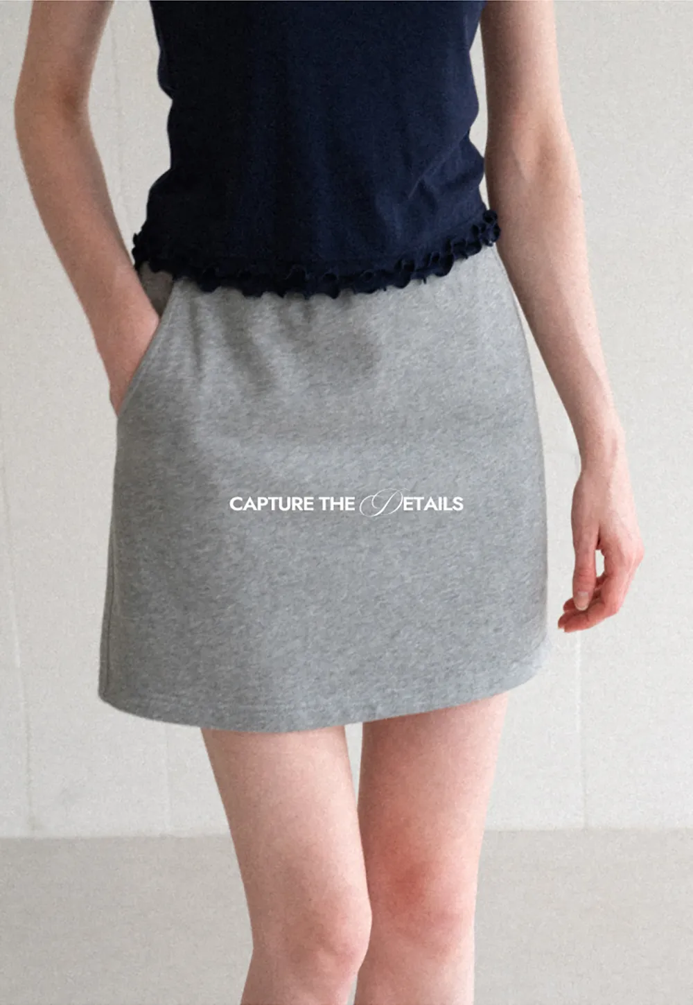Ribbed Waistband Mini Skirt