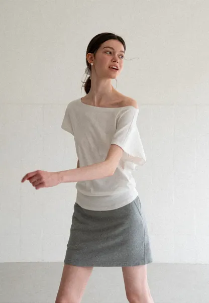 Ribbed Waistband Mini Skirt