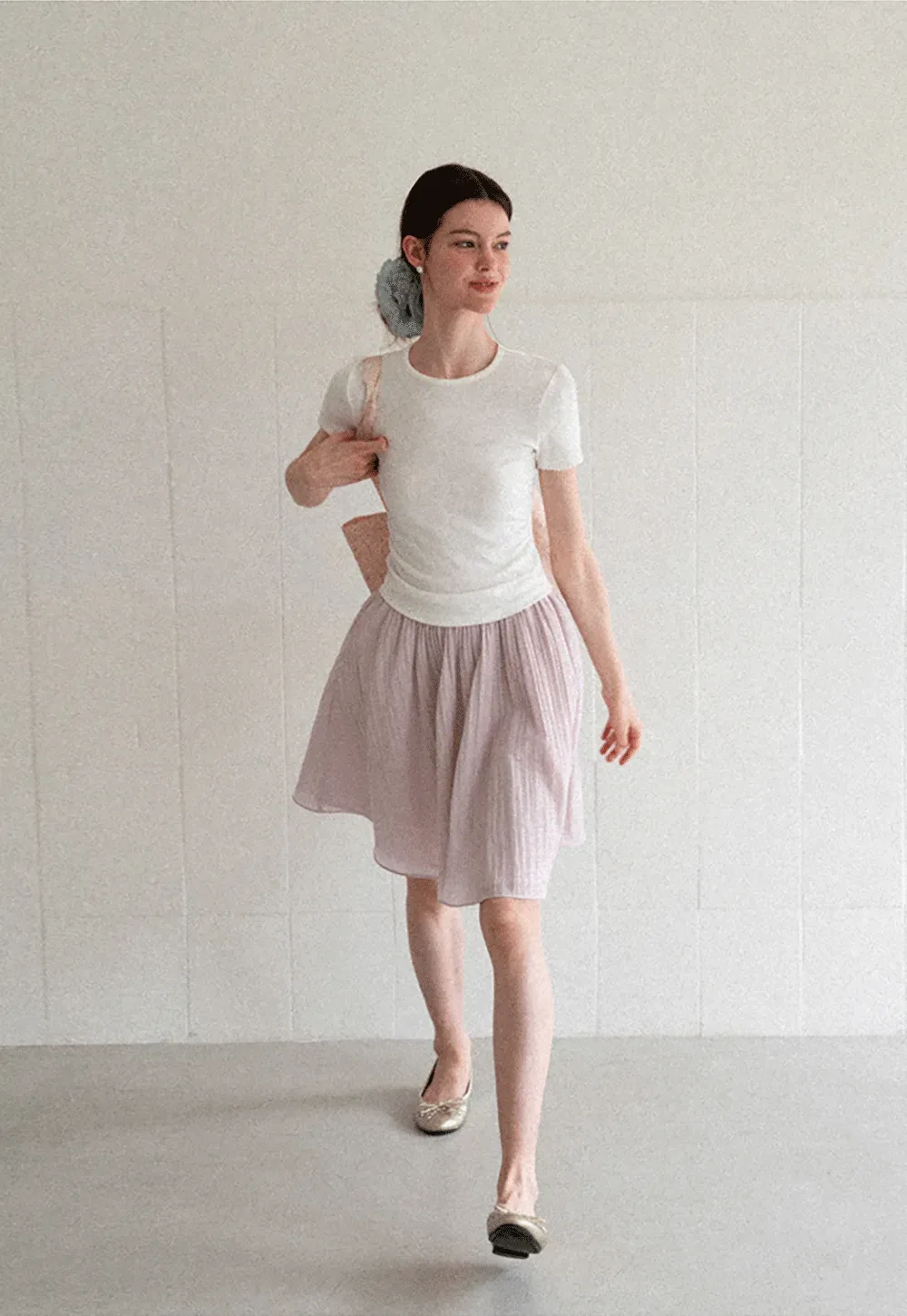 Pleated A Line Skirt