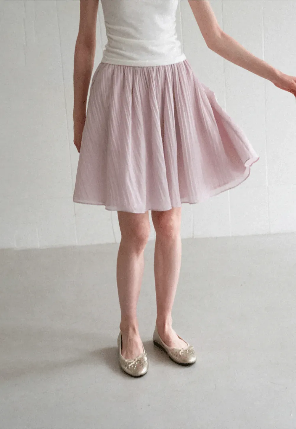Pleated A Line Skirt