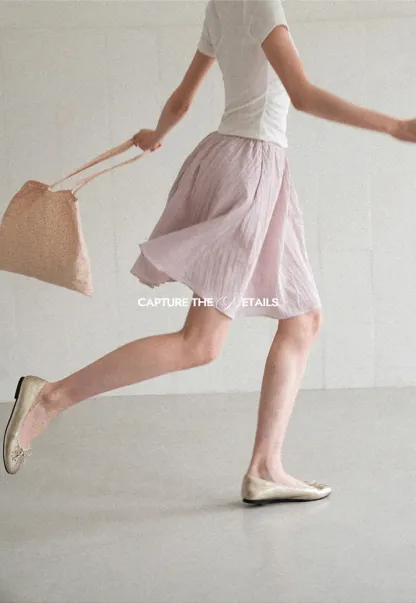 Pleated A Line Skirt