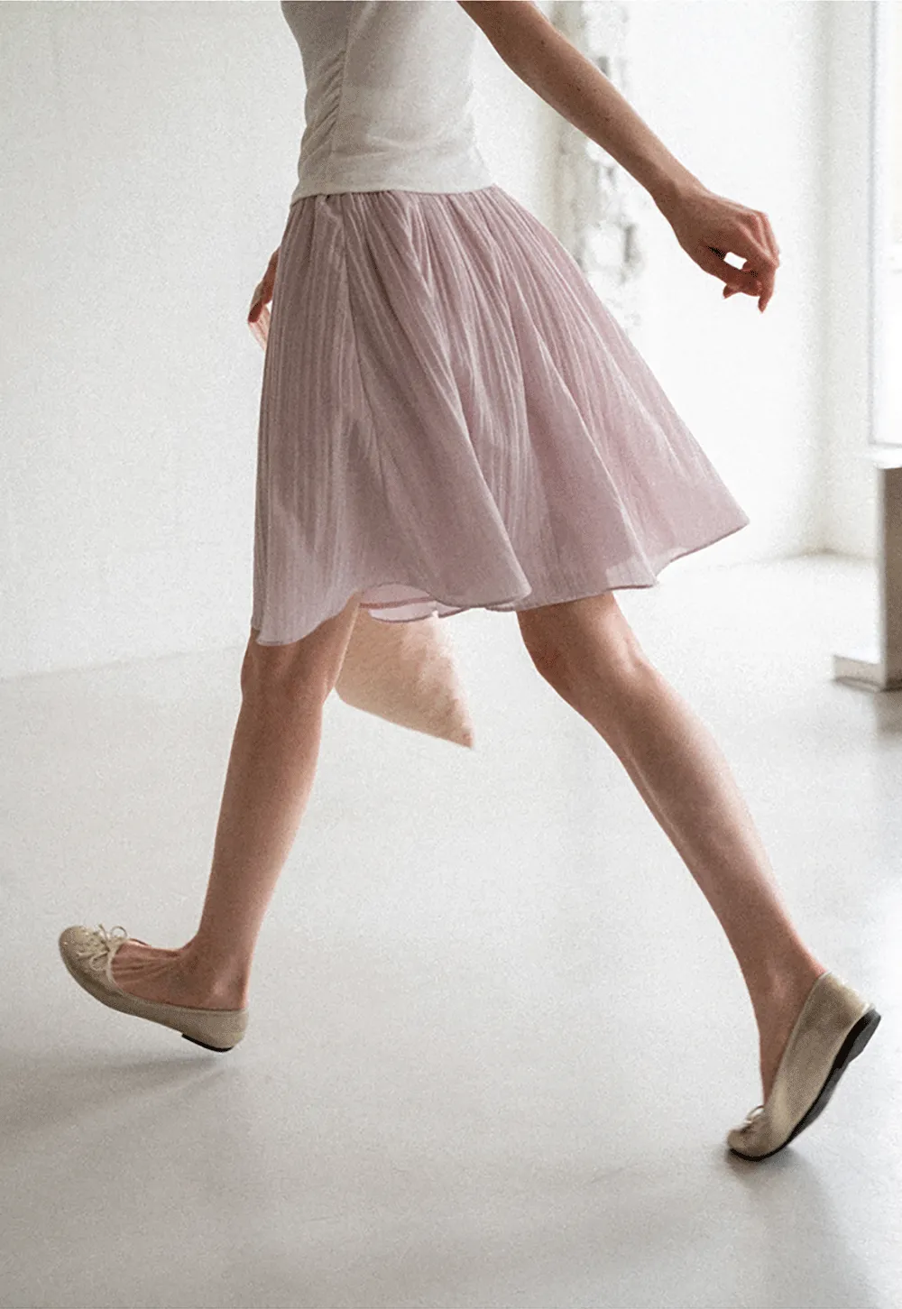 Pleated A Line Skirt