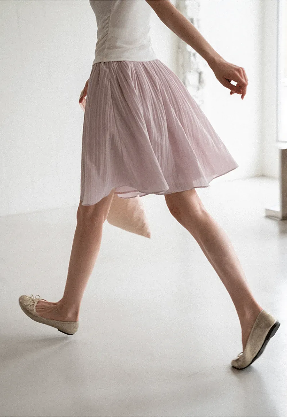 Pleated A Line Skirt