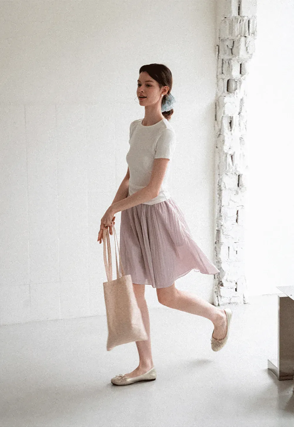 Pleated A Line Skirt