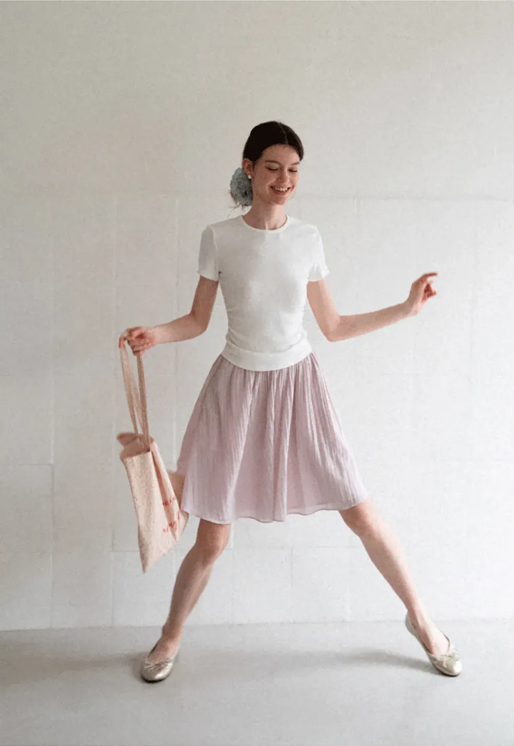 Pleated A Line Skirt