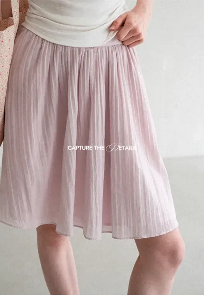 Pleated A Line Skirt