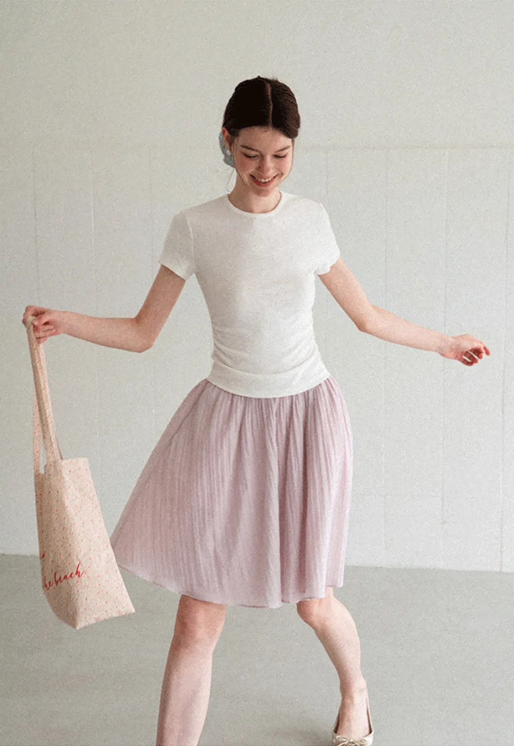 Pleated A Line Skirt