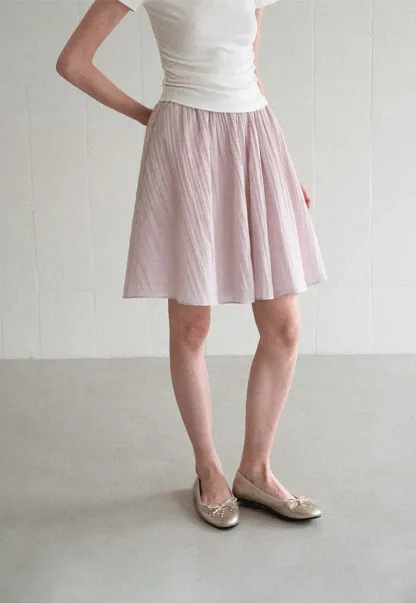 Pleated A Line Skirt