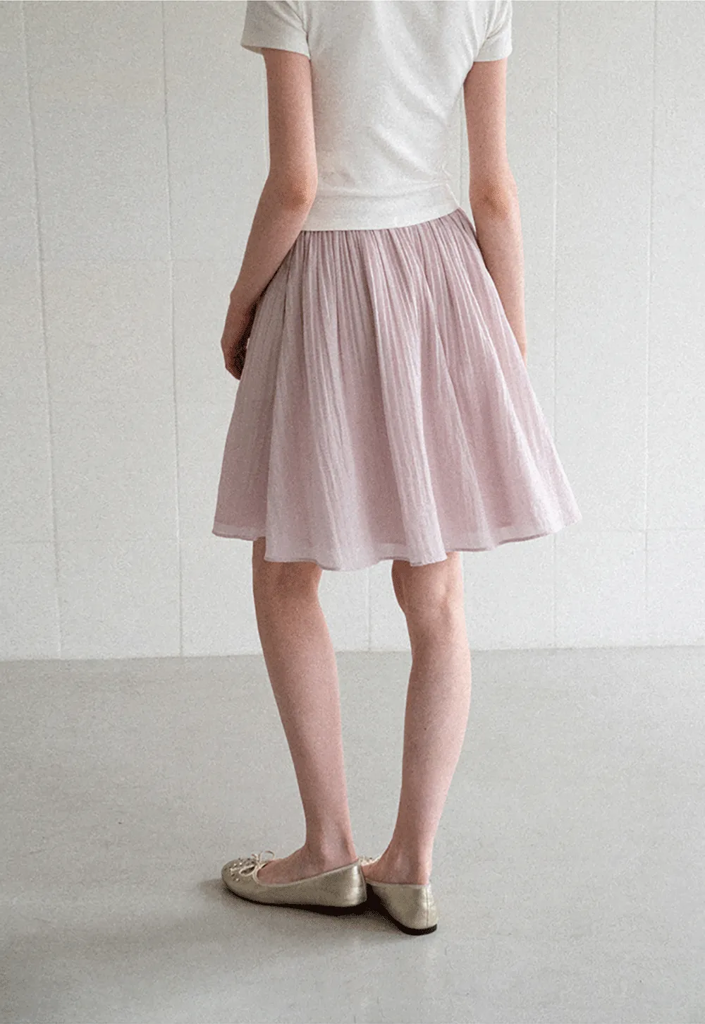 Pleated A Line Skirt
