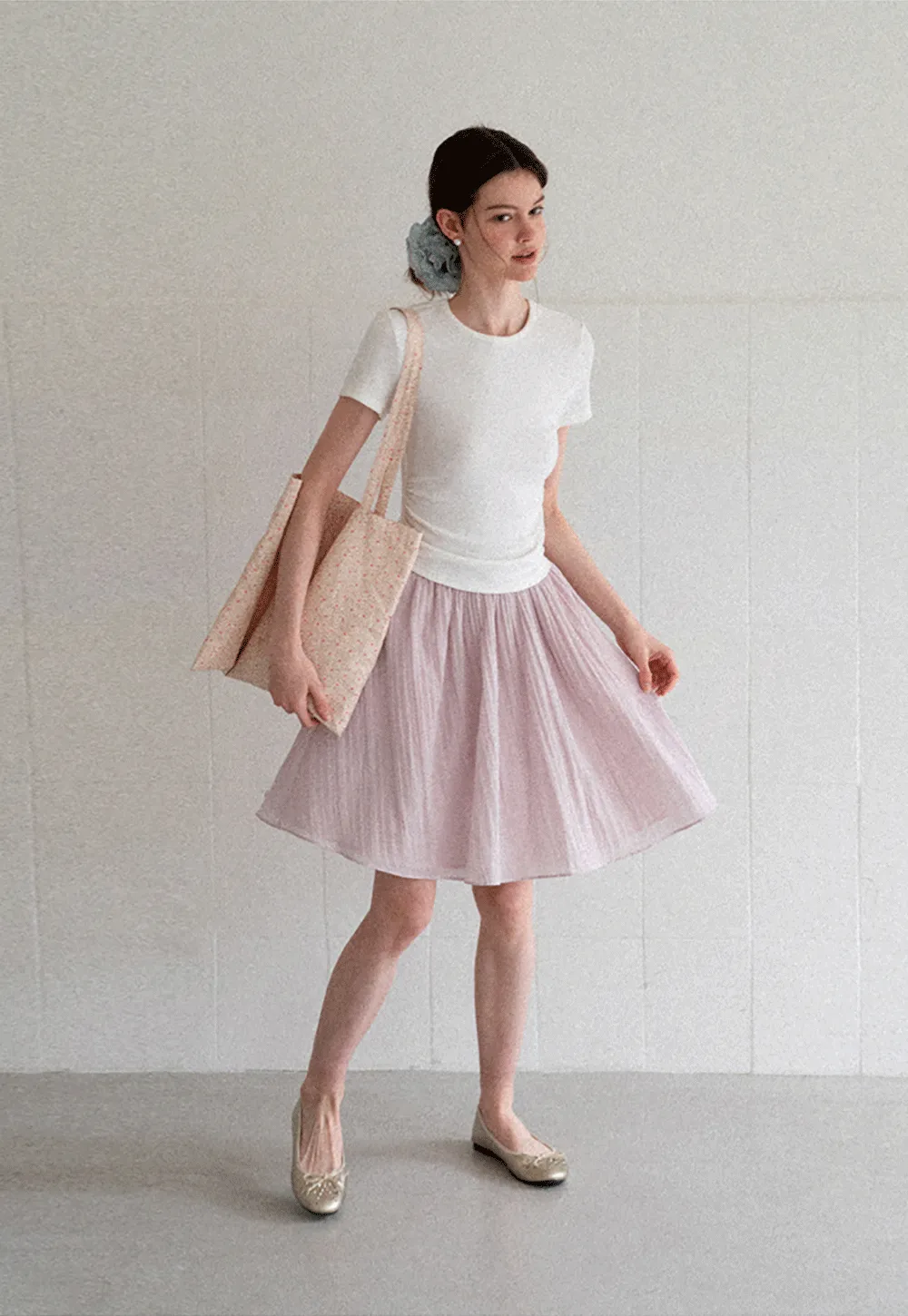 Pleated A Line Skirt
