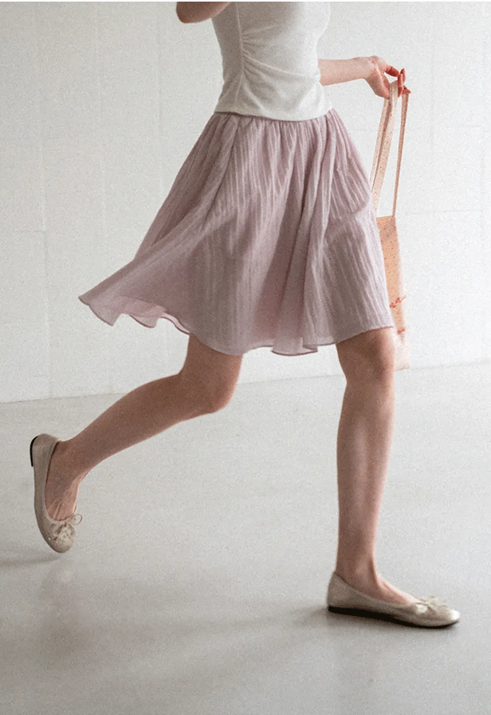Pleated A Line Skirt