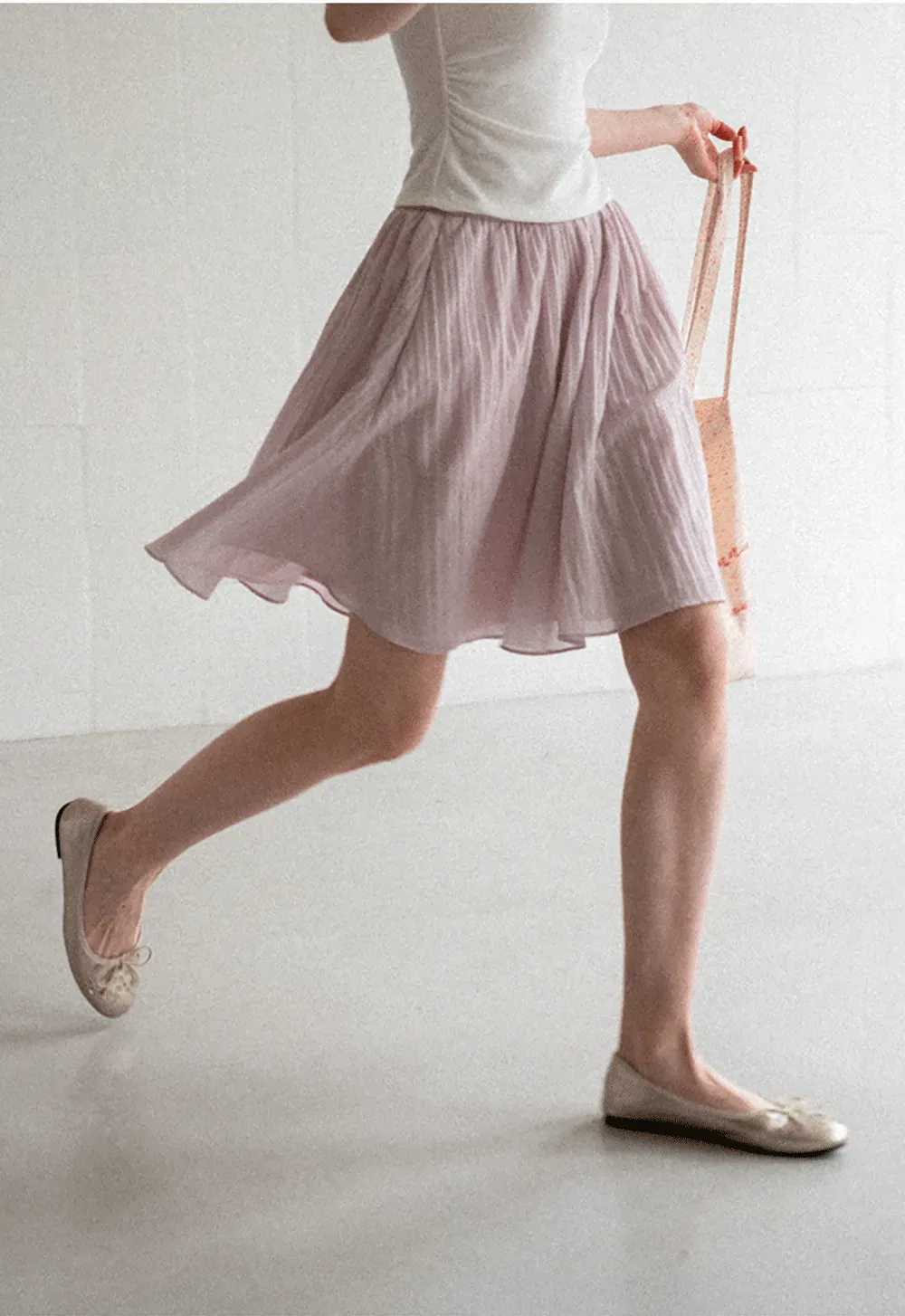 Pleated A Line Skirt