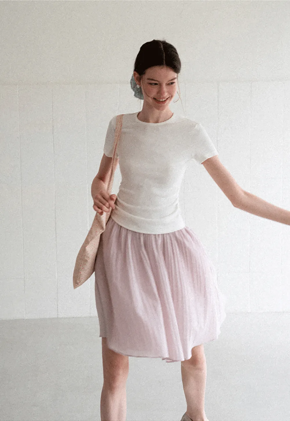 Pleated A Line Skirt