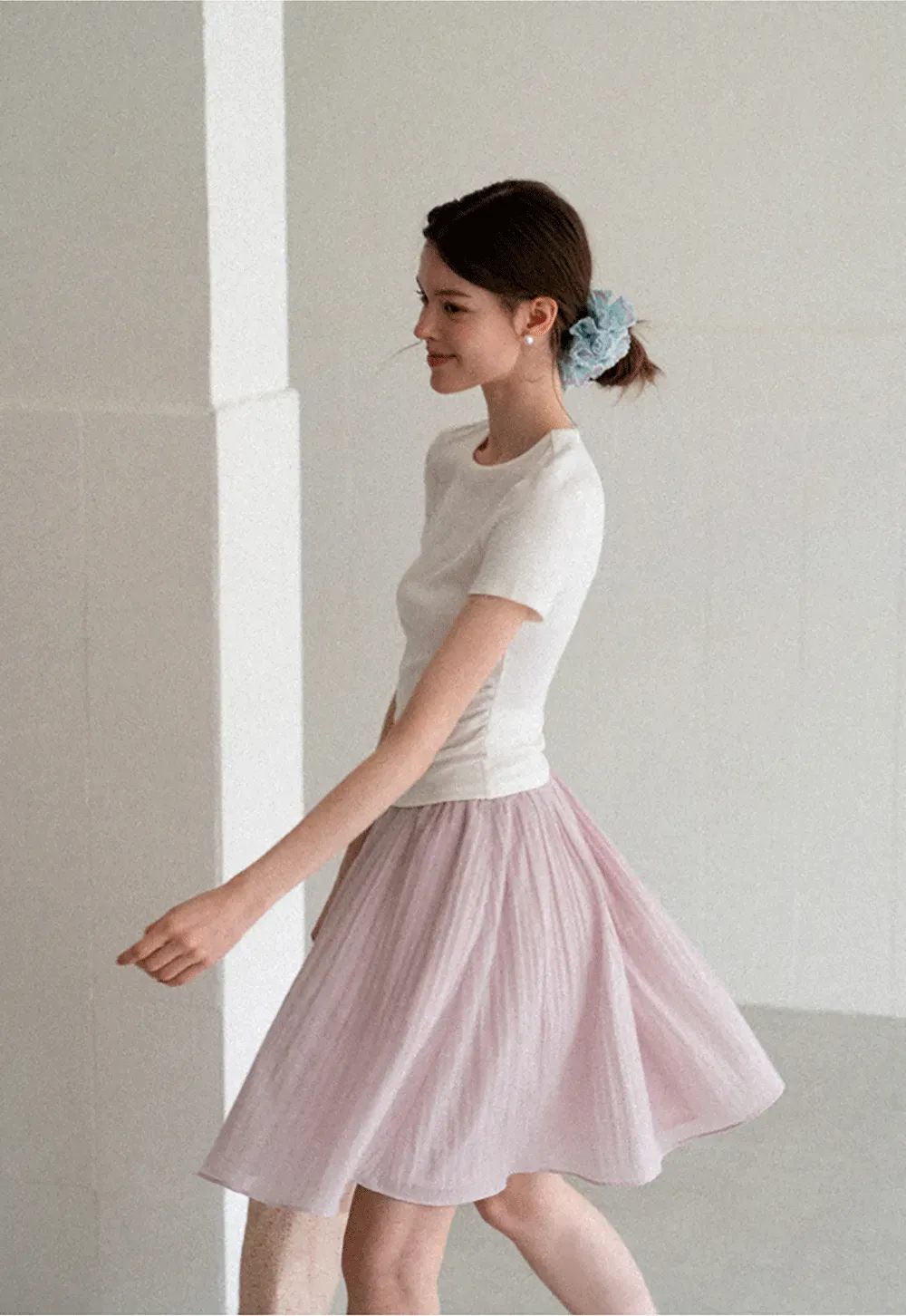 Pleated A Line Skirt
