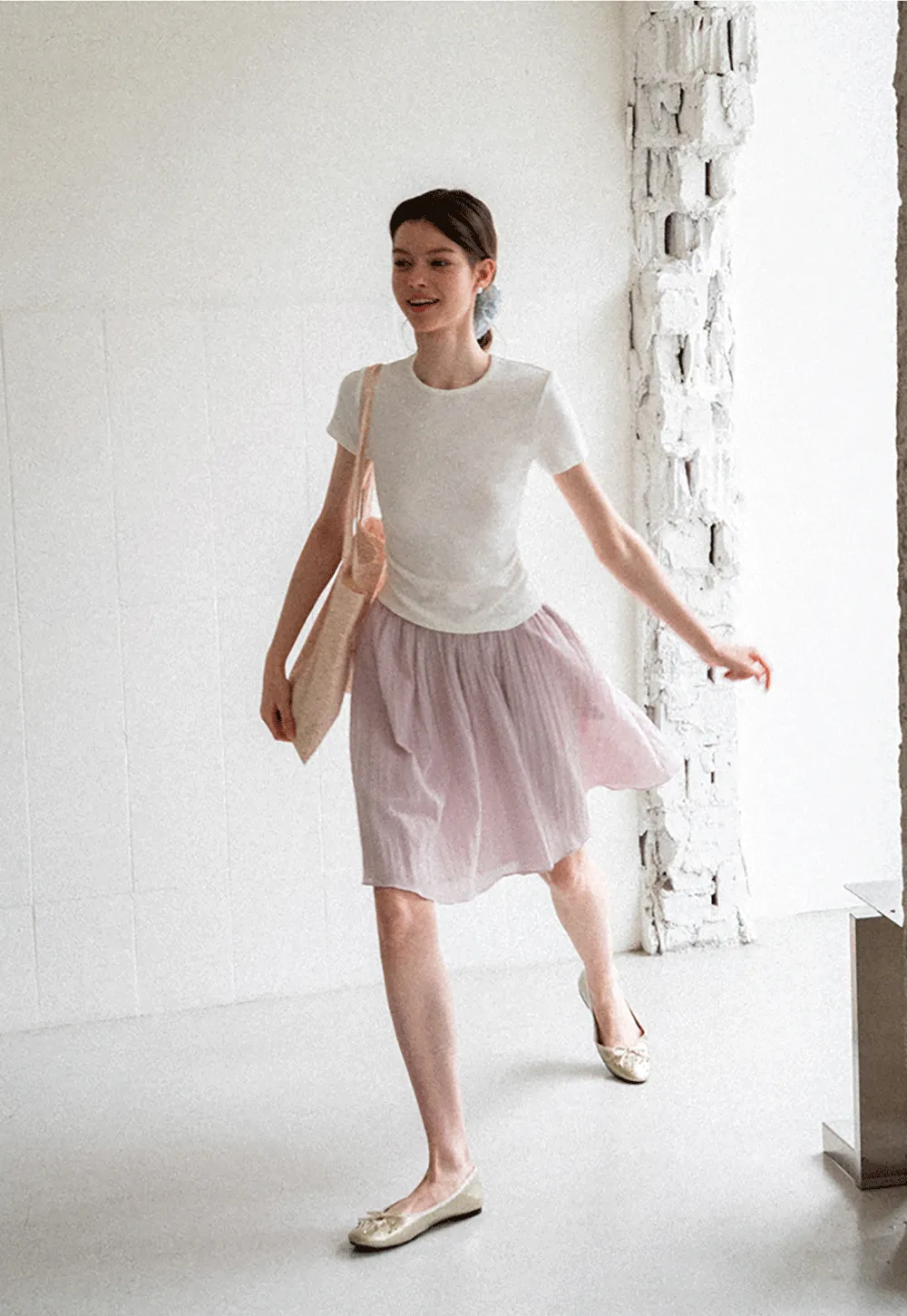 Pleated A Line Skirt