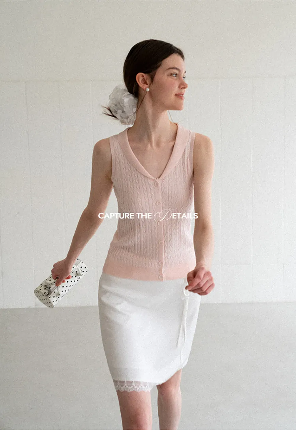 Lace Trim Drawstring Waist Skirt