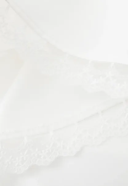Lace Trim Drawstring Waist Skirt