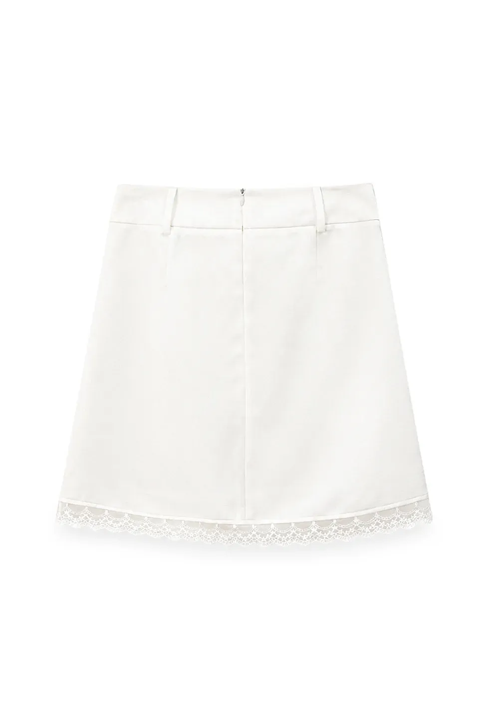 Lace Trim Drawstring Waist Skirt