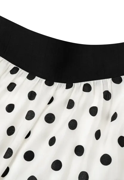 Polka Dot Print A Line Skirt