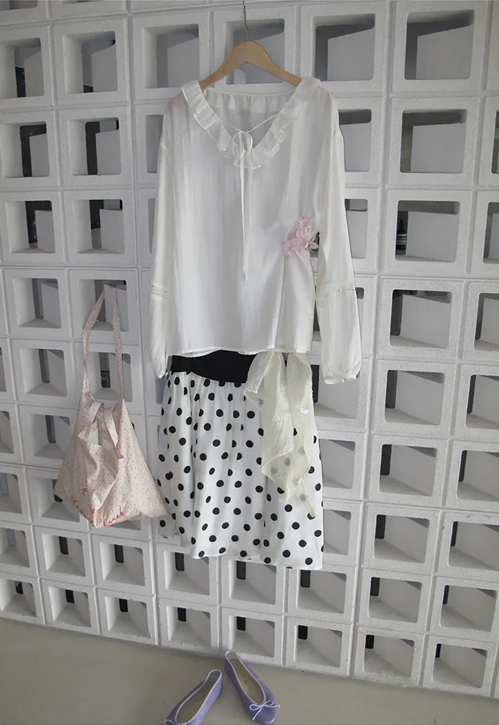 Polka Dot Print A Line Skirt