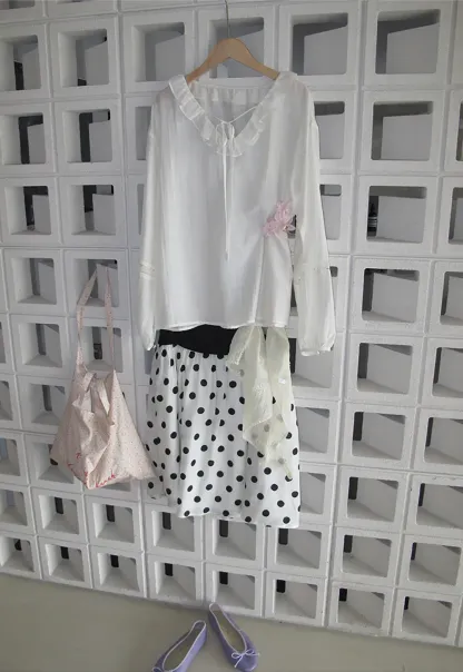 Polka Dot Print A Line Skirt