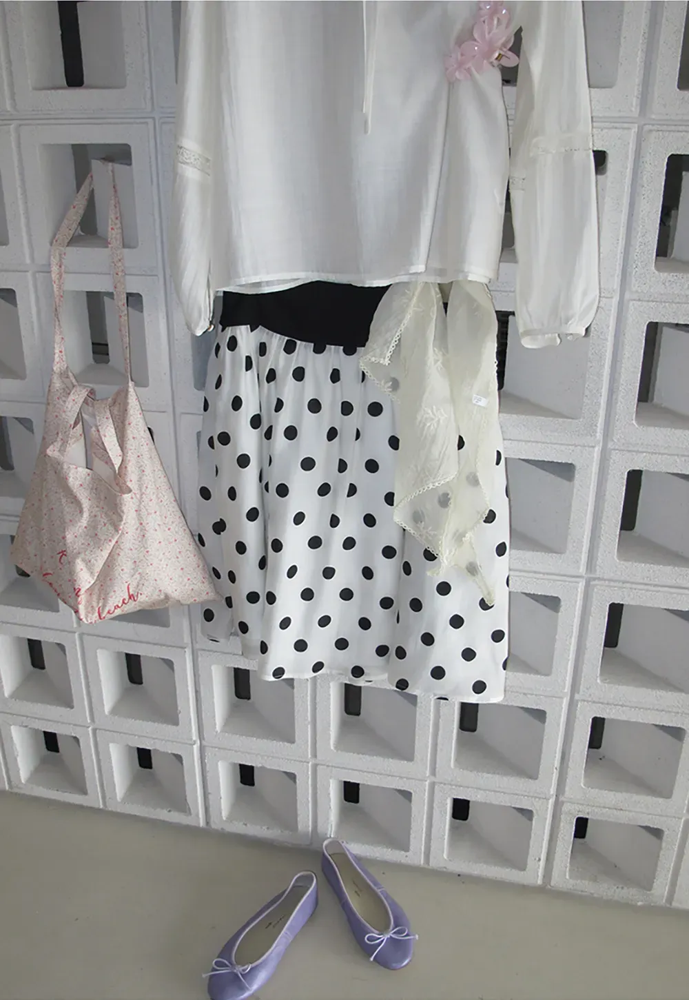 Polka Dot Print A Line Skirt