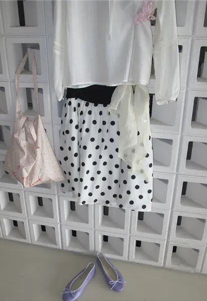 Polka Dot Print A Line Skirt