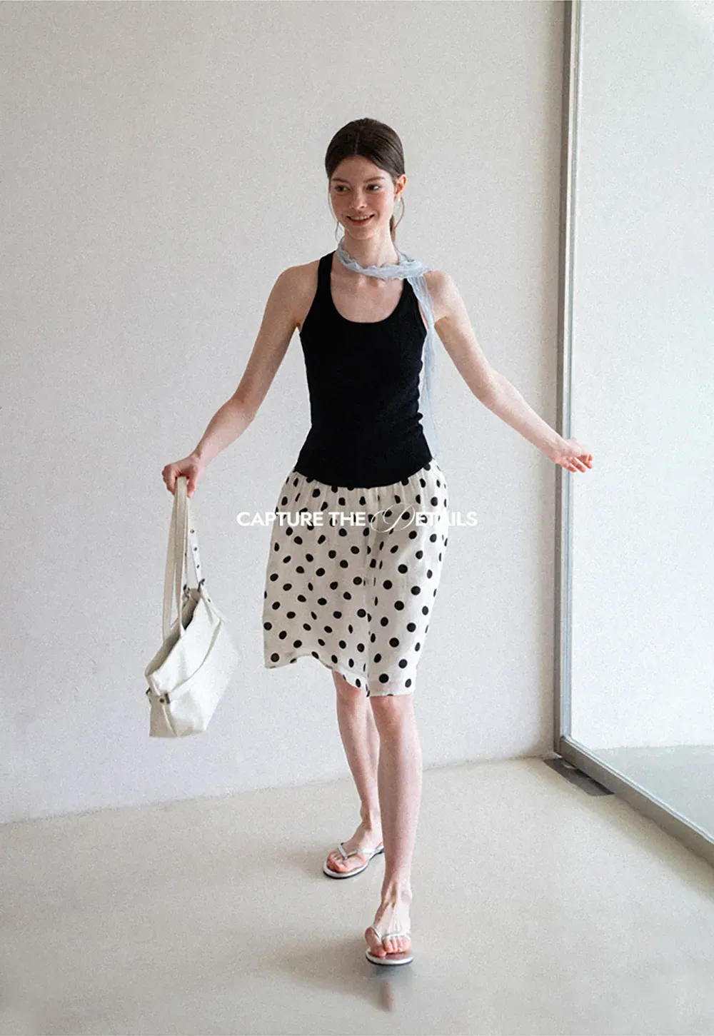 Polka Dot Print A Line Skirt