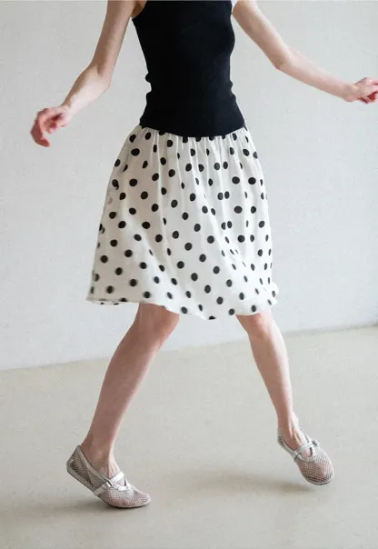 Polka Dot Print A Line Skirt
