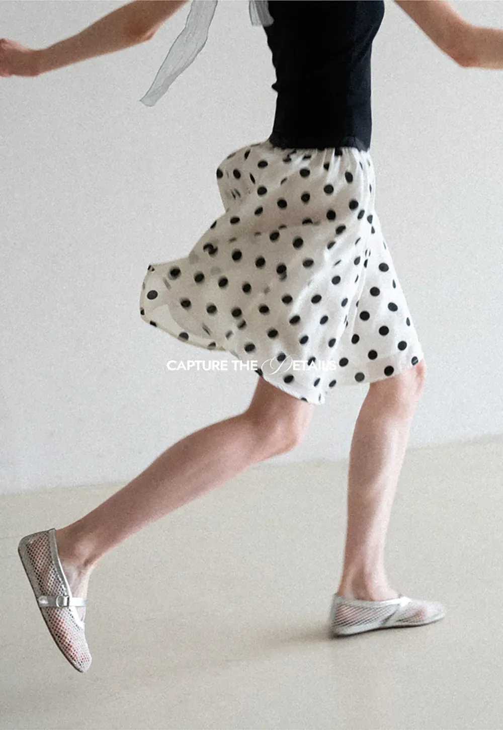 Polka Dot Print A Line Skirt