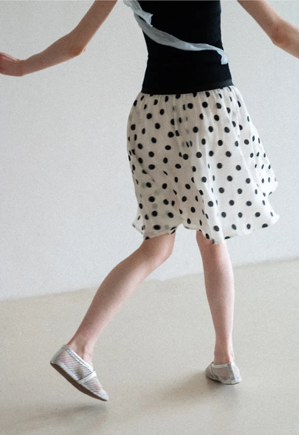 Polka Dot Print A Line Skirt