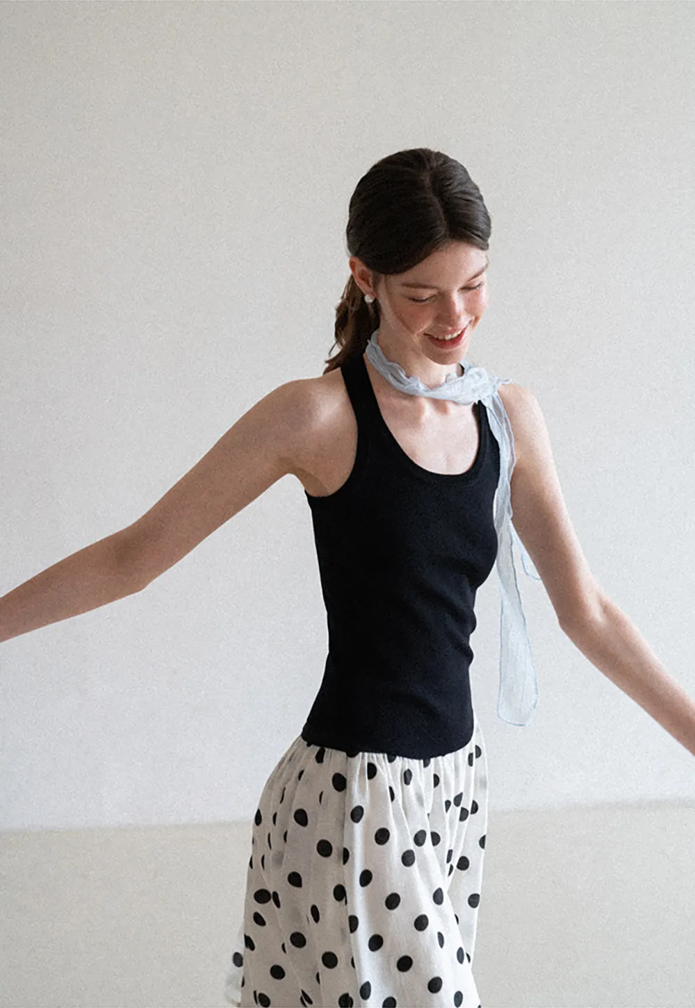 Polka Dot Print A Line Skirt