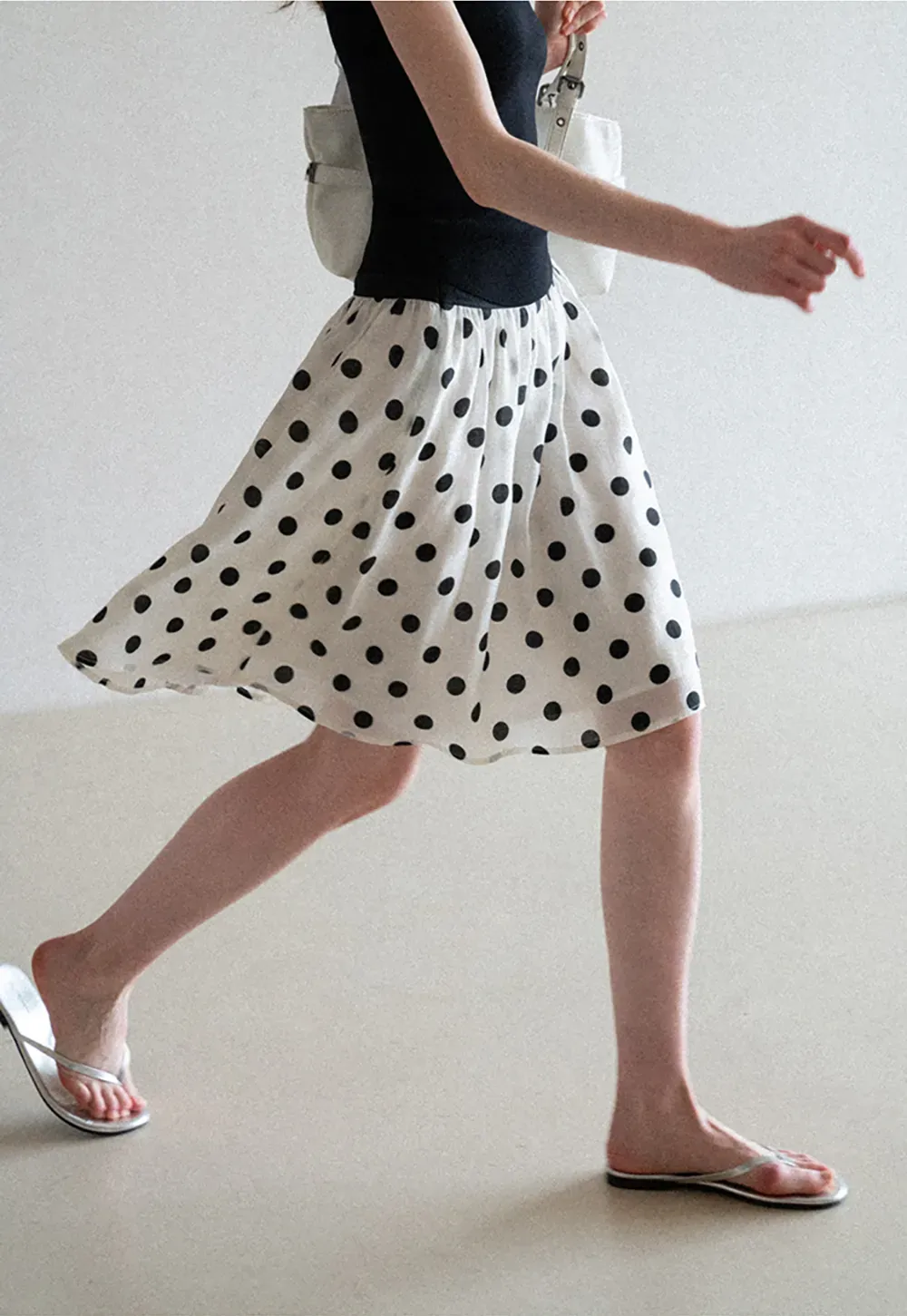 Polka Dot Print A Line Skirt