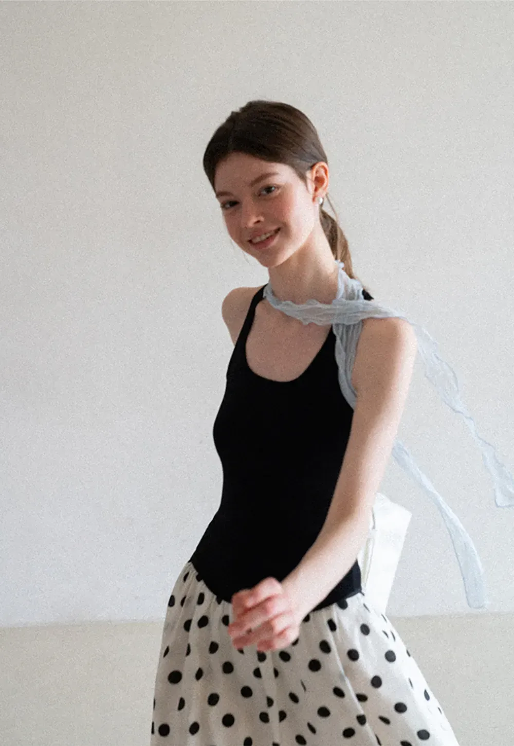 Polka Dot Print A Line Skirt