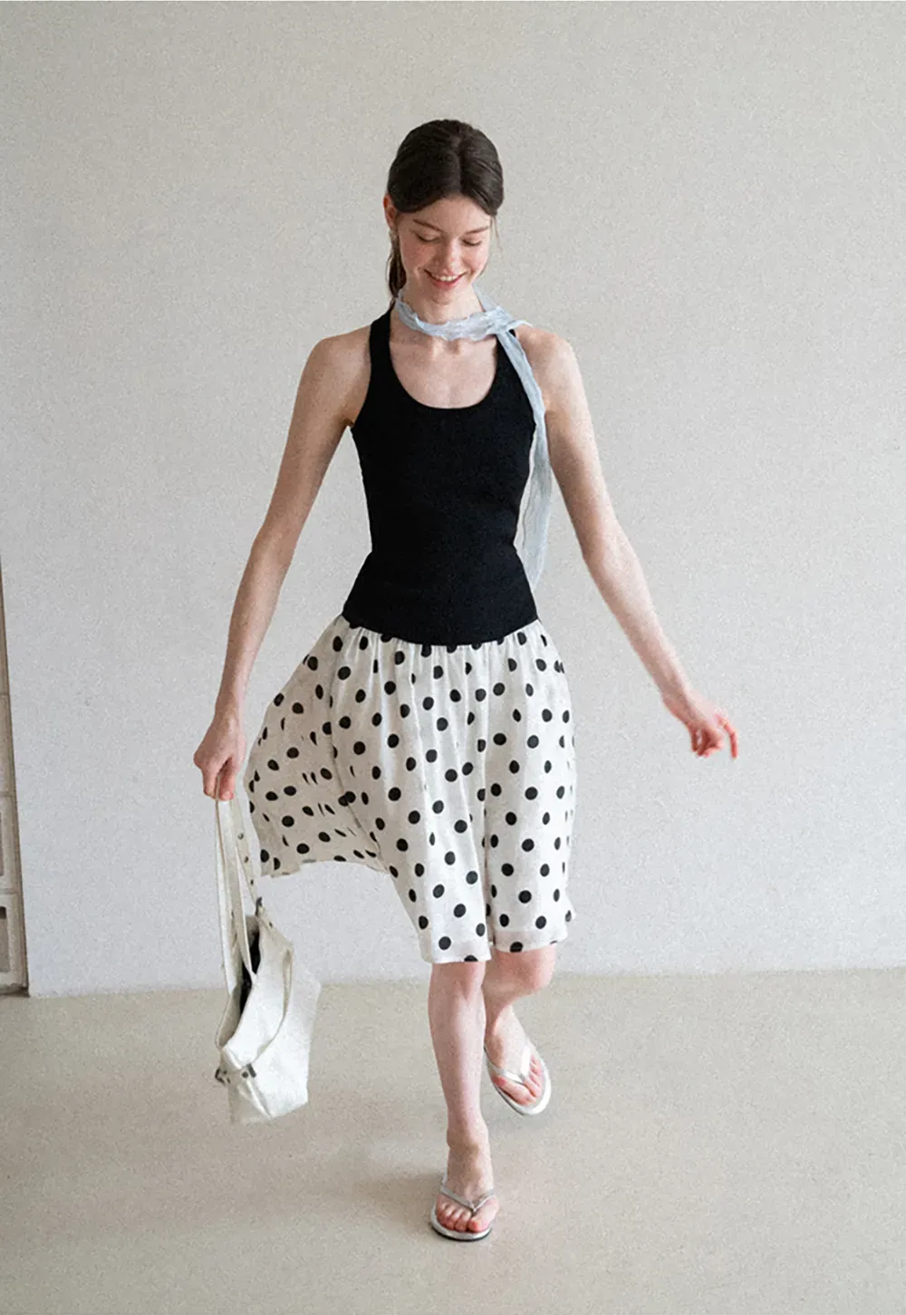 Polka Dot Print A Line Skirt