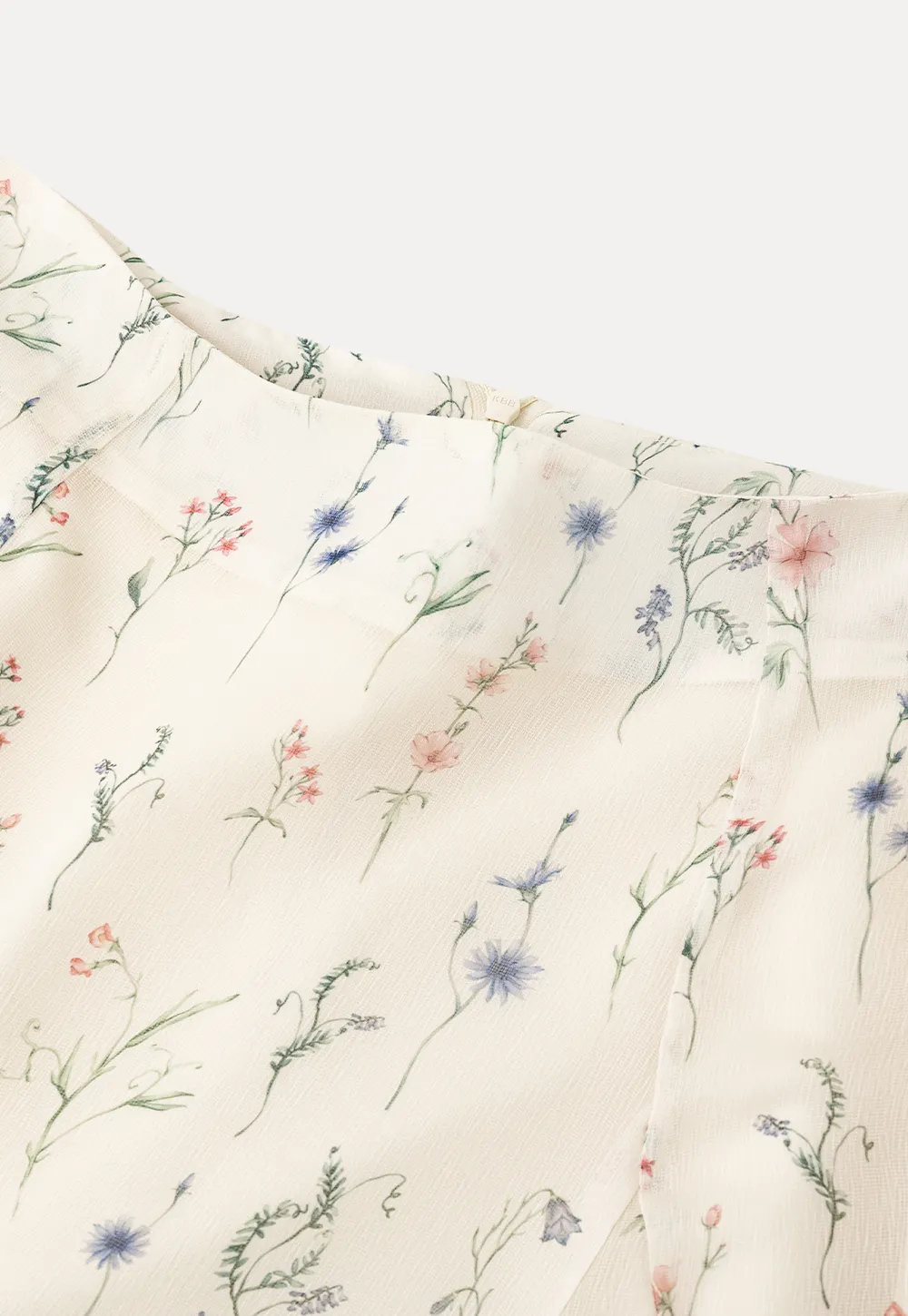 Floral Print Pleated Midi Skirt