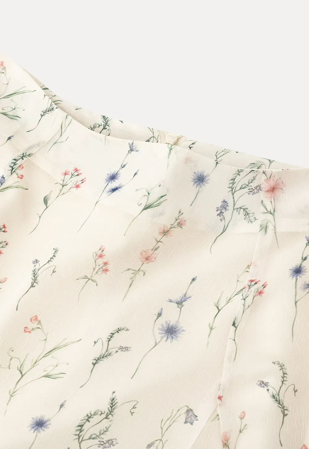 Floral Print Pleated Midi Skirt