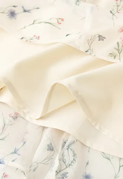 Floral Print Pleated Midi Skirt