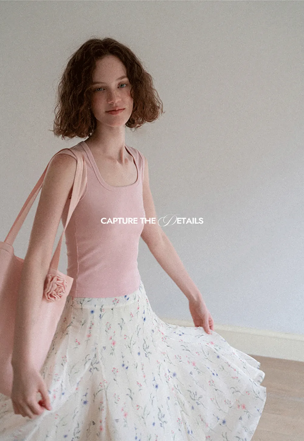 Floral Print Pleated Midi Skirt