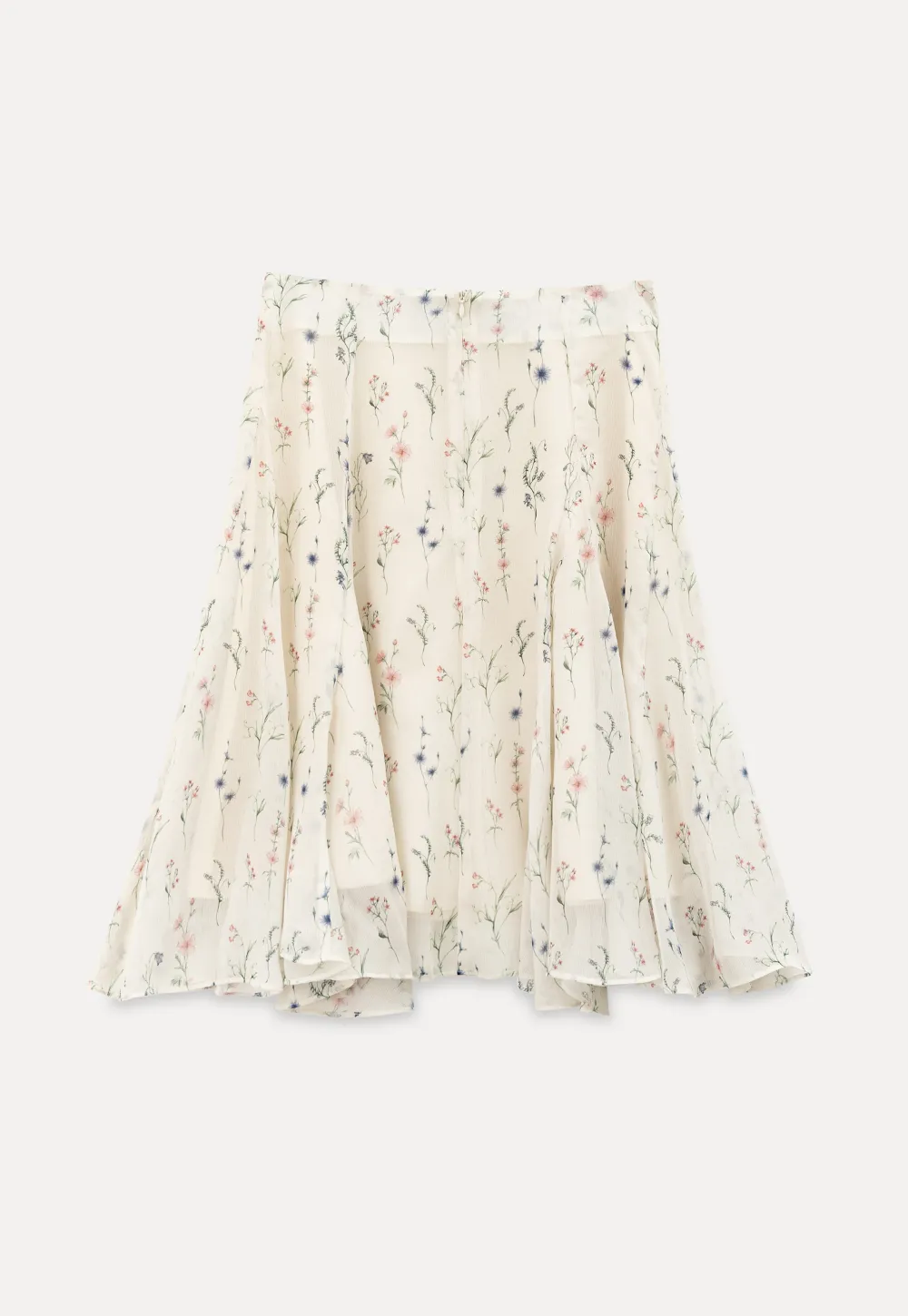 Floral Print Pleated Midi Skirt