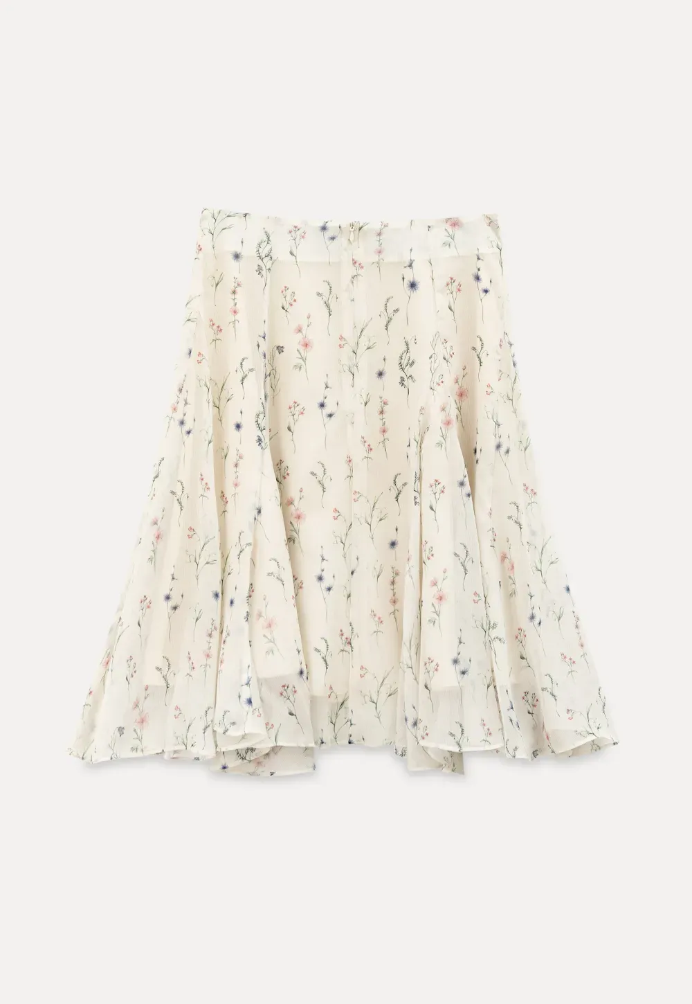 Floral Print Pleated Midi Skirt