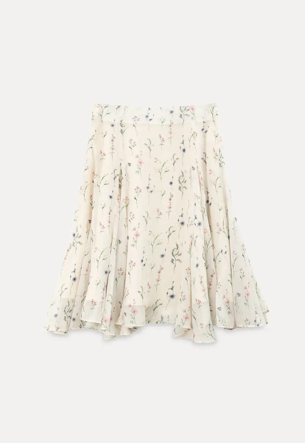 Floral Print Pleated Midi Skirt