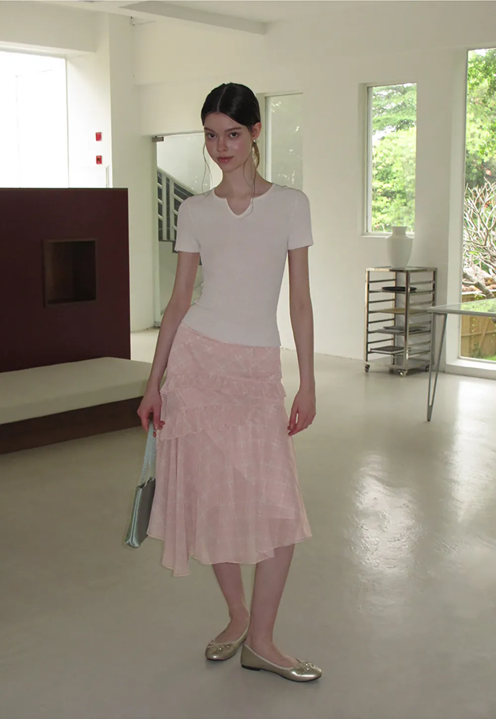 Tiered Ruffle Hem Skirt