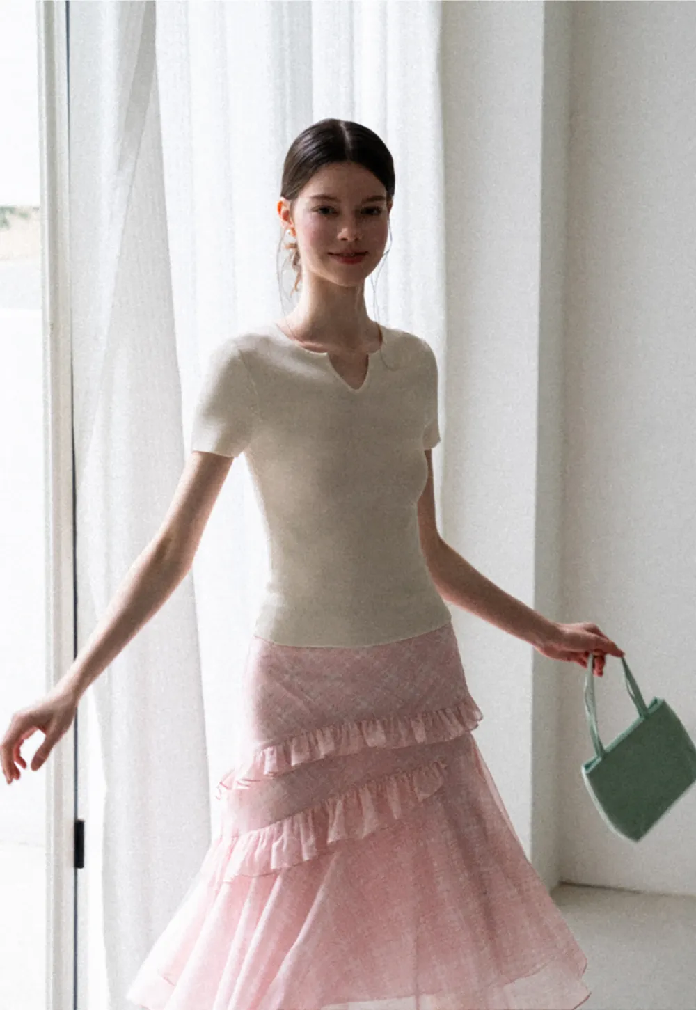 Tiered Ruffle Hem Skirt