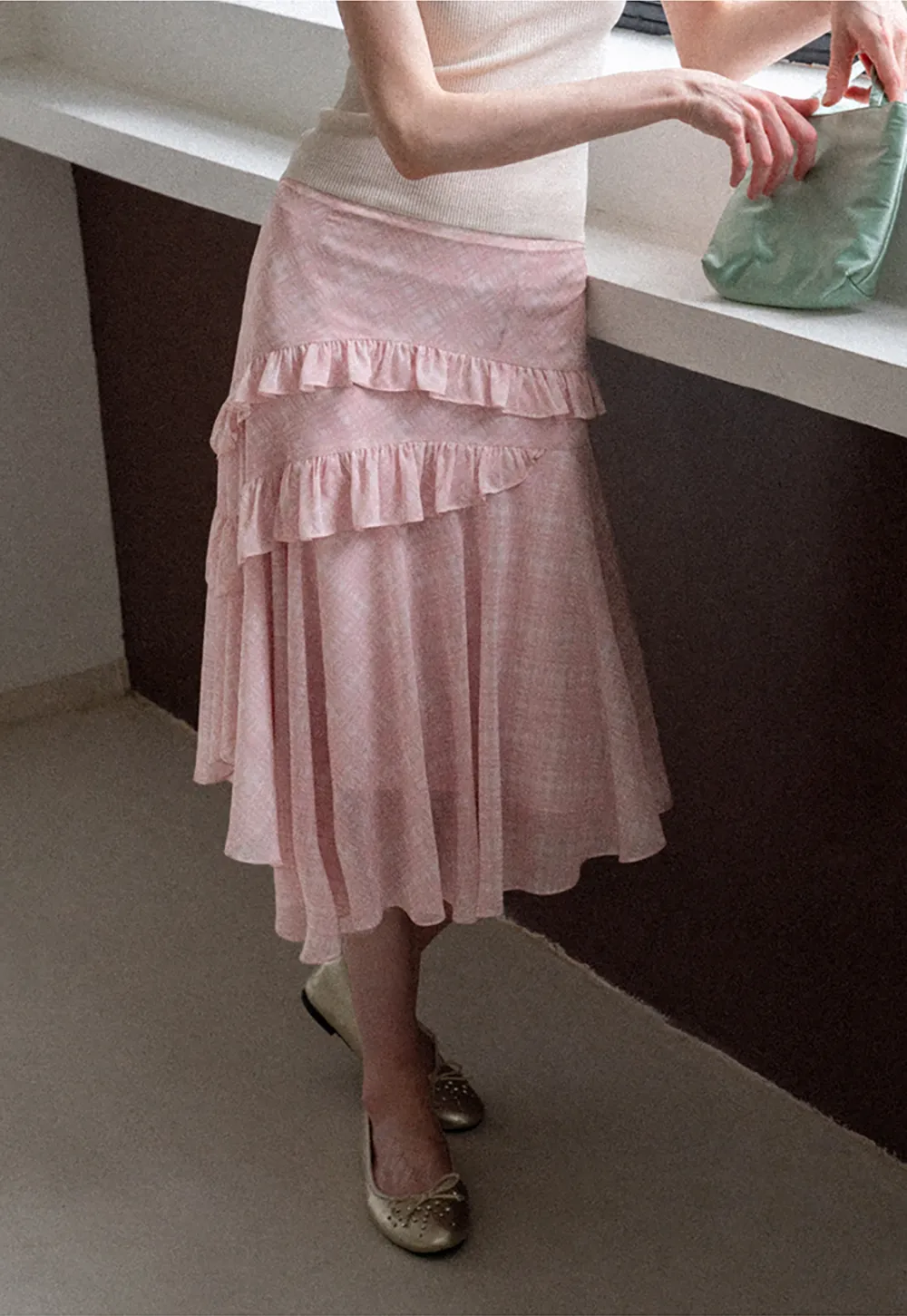 Tiered Ruffle Hem Skirt